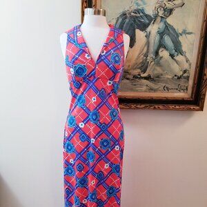 60s/70s Vintage Jack Hartley Maxi Hostess Dress